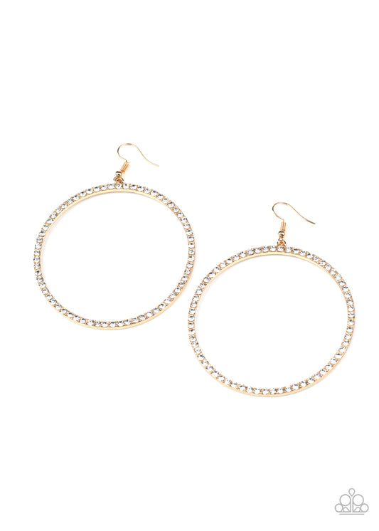 Paparazzi Earrings - Wide Curves Ahead - Gold