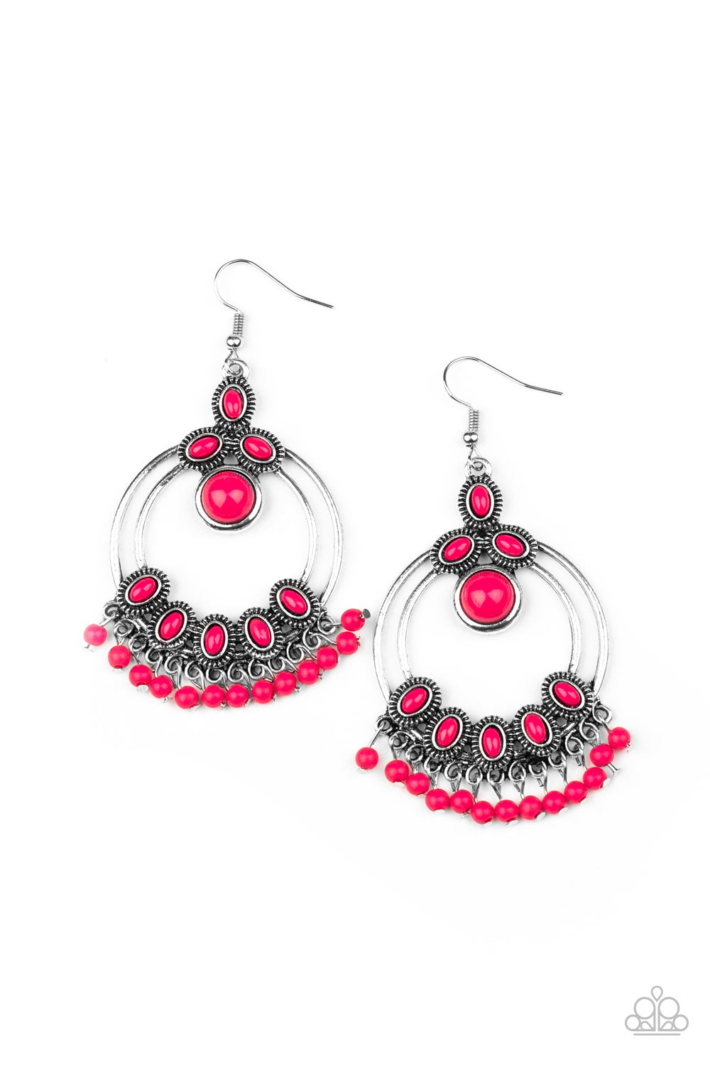 Paparazzi Earrings - Palm Breeze - Pink
