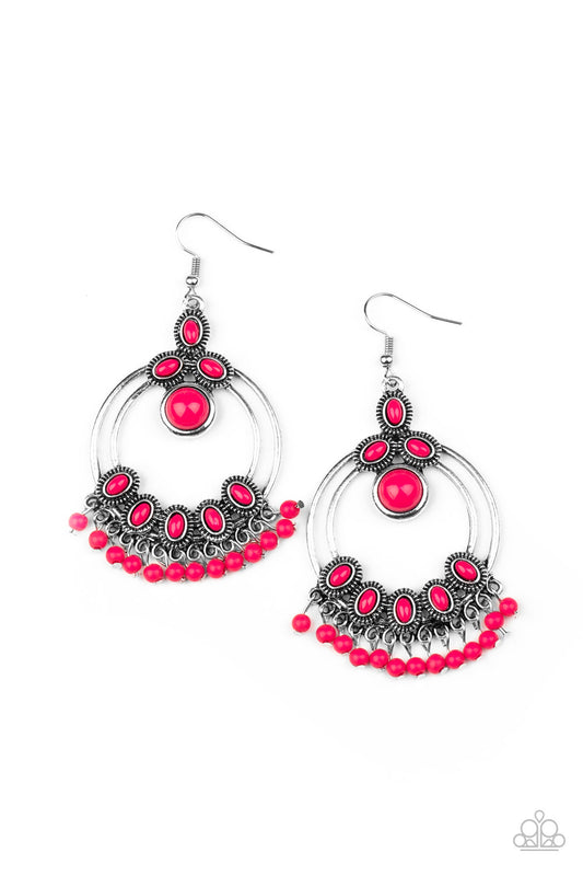 Paparazzi Earrings - Palm Breeze - Pink