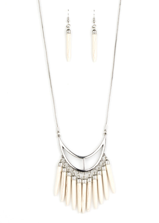 Paparazzi Necklaces - Stone Age A-Lister - White