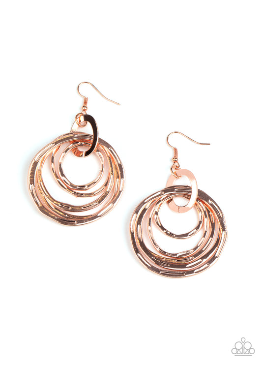Paparazzi Earrings - Ringing Radiance - Copper