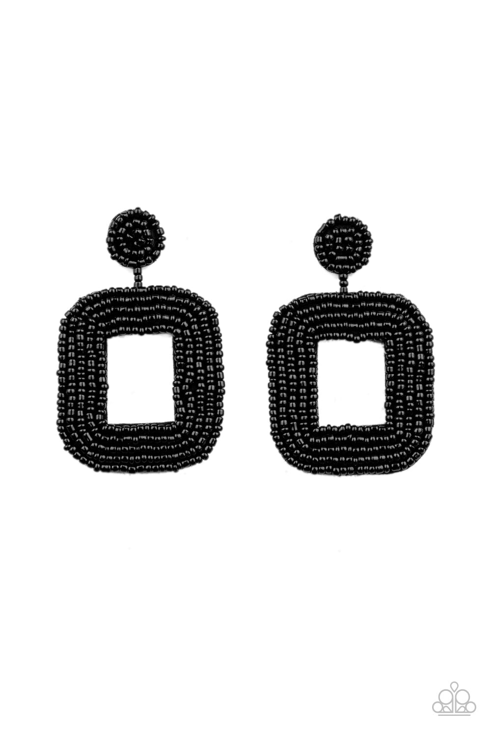 Paparazzi Earrings - Beaded Bella - Black