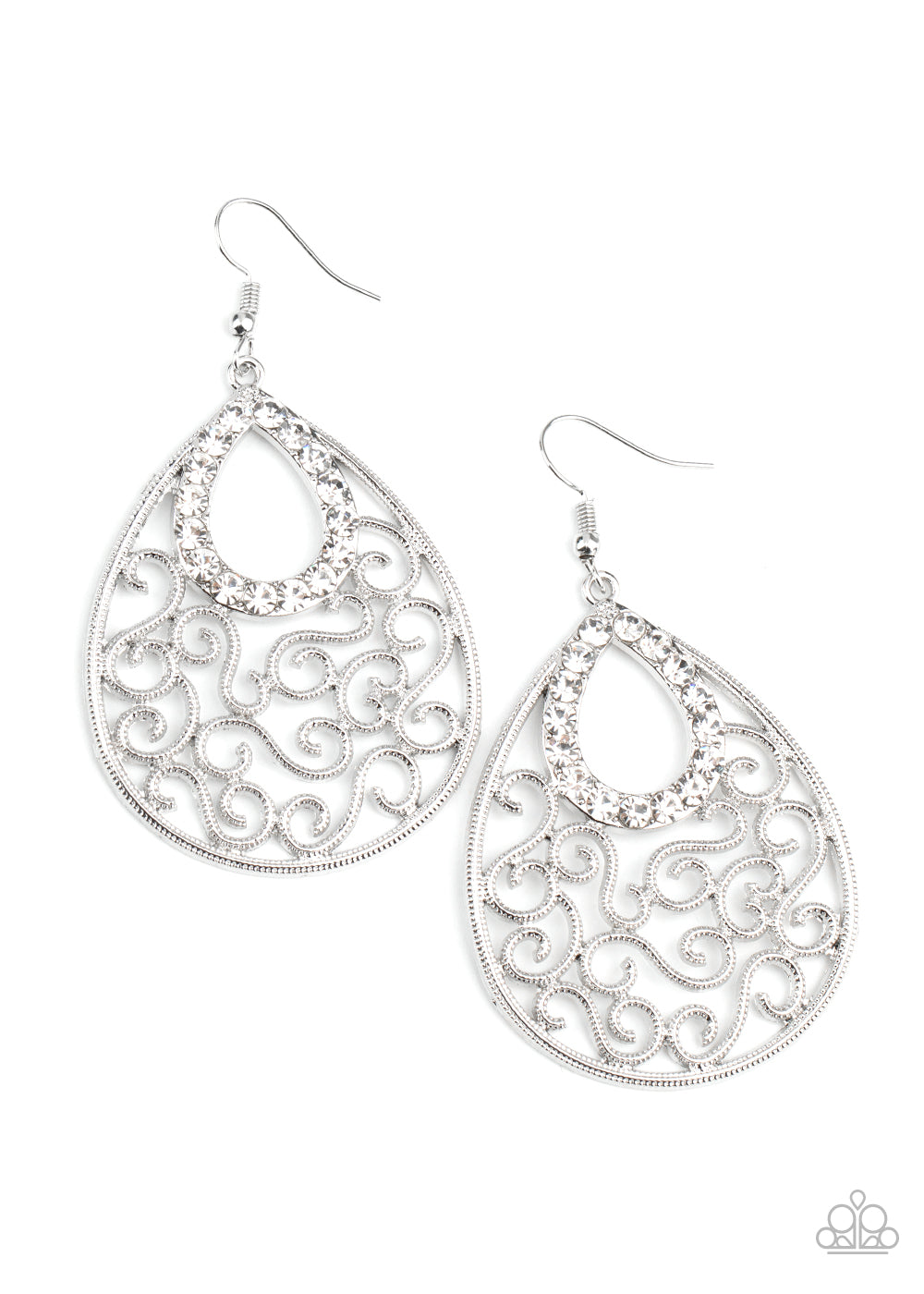 Paparazzi Earrings - Seize The Stage - White