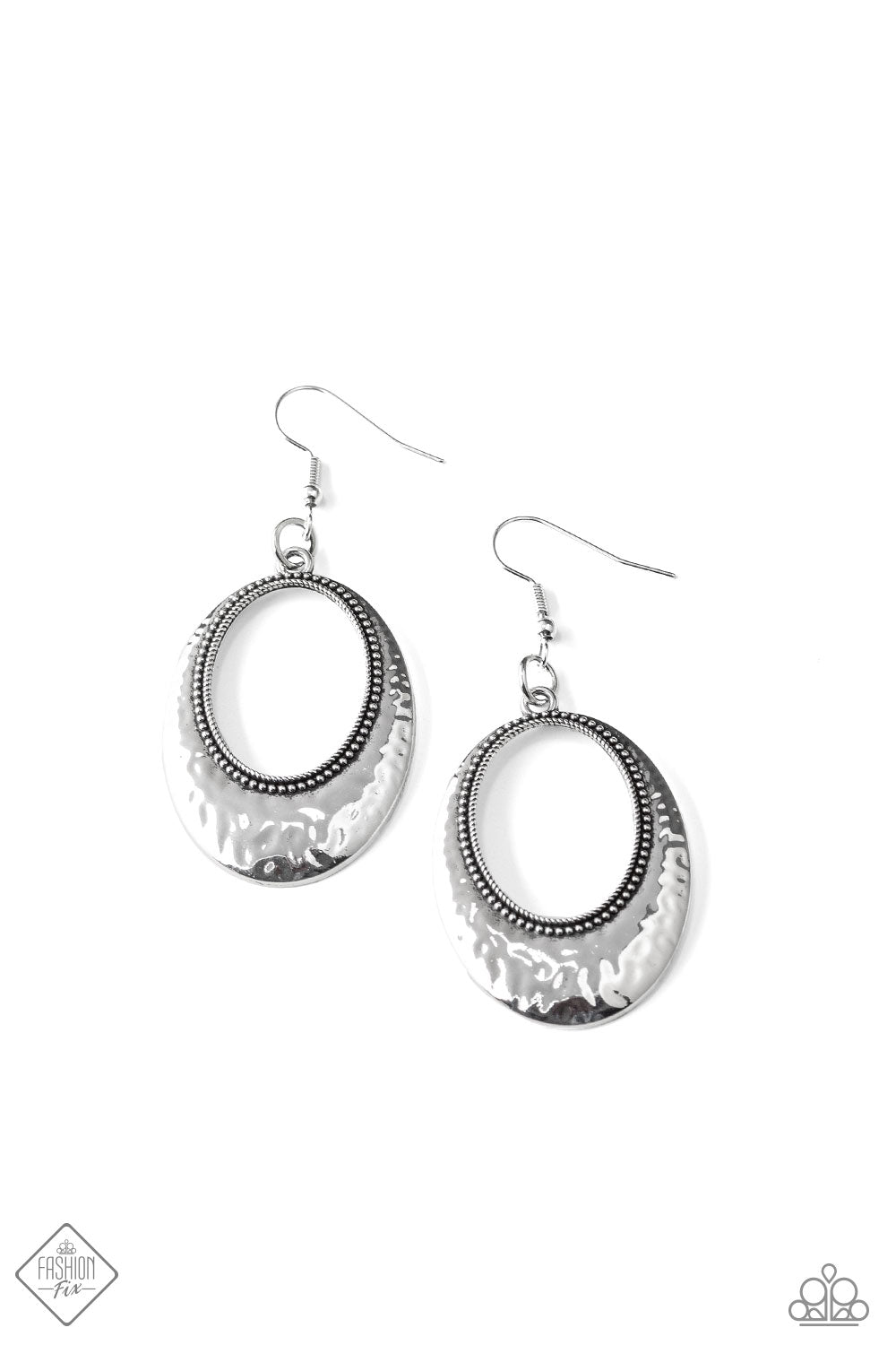 Paparazzi Earrings - Tempest Texture - Silver