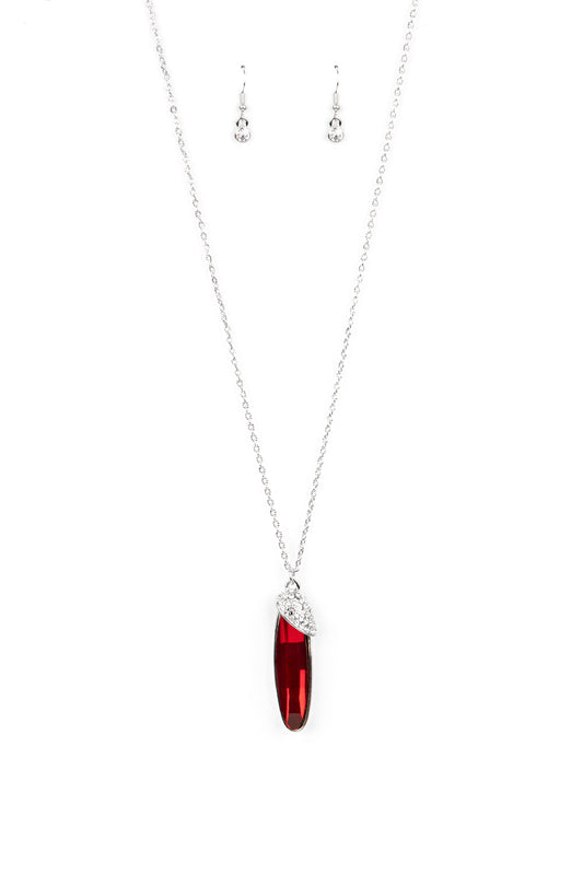 Paparazzi Necklaces - Spontaneous Sparkle - Red