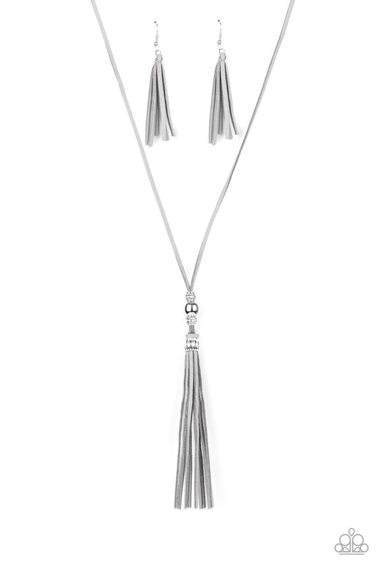 Hold My Tassel - Silver - Paparazzi Necklaces