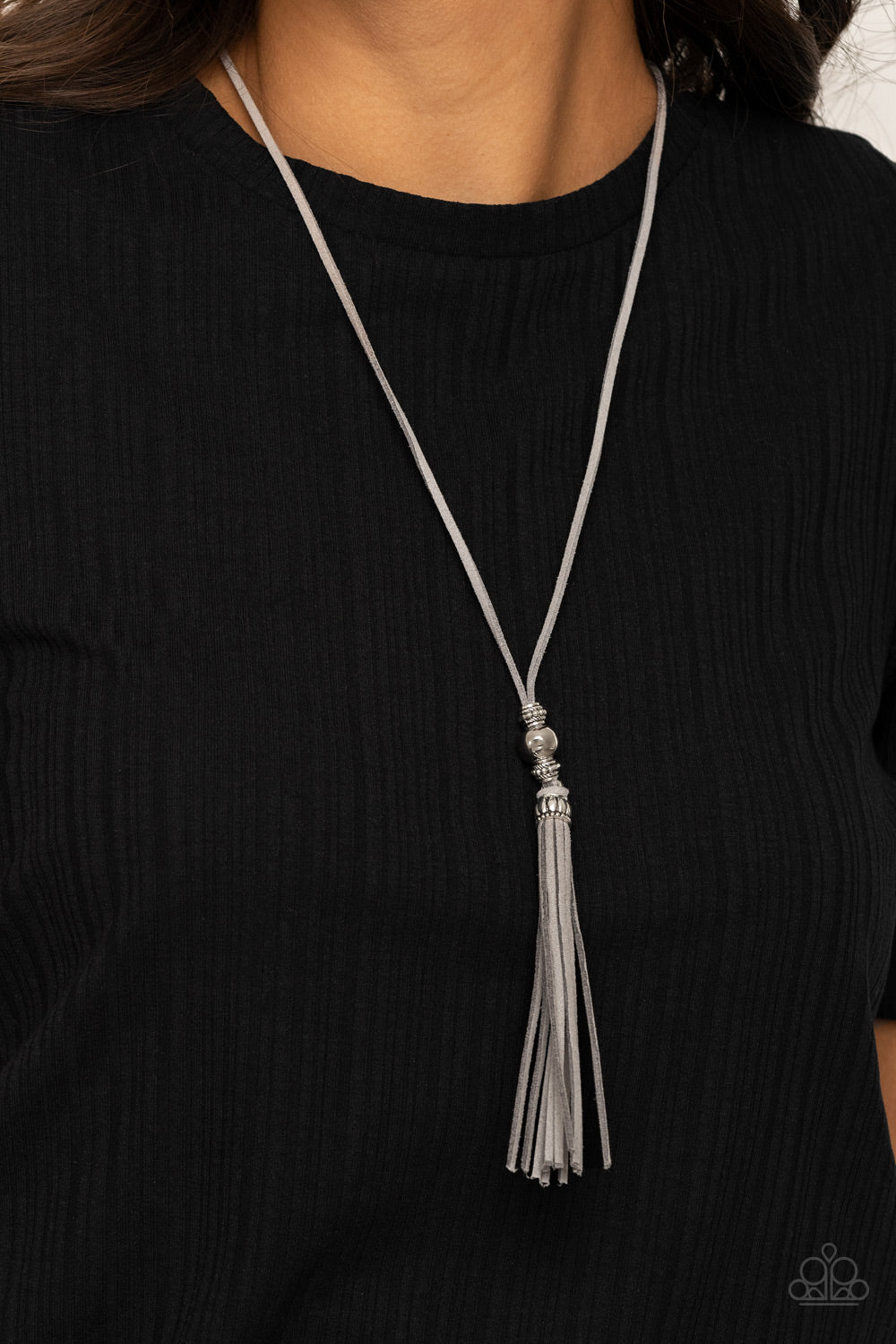 Hold My Tassel - Silver - Paparazzi Necklaces