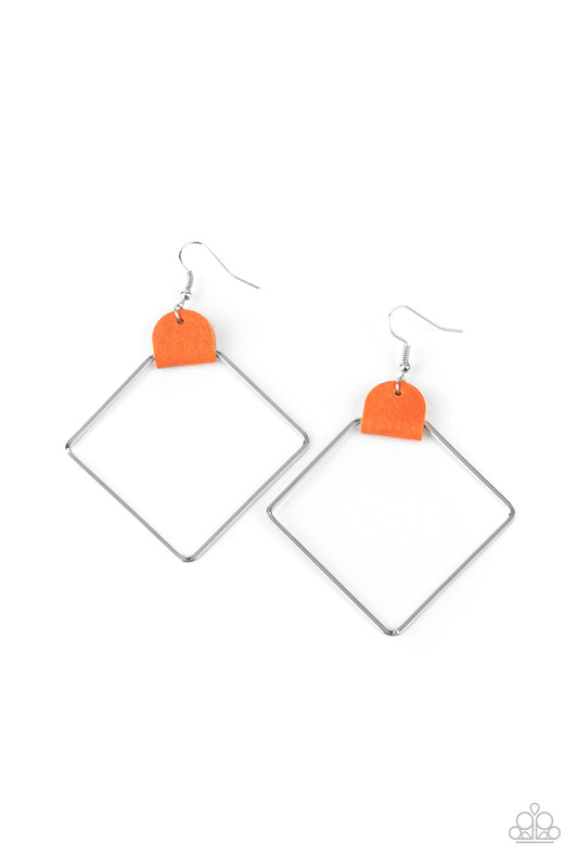 Paparazzi Earrings - Friends of a LEATHER - Orange