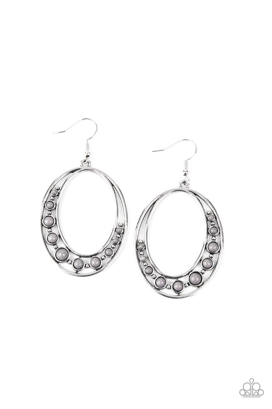 Paparazzi Earrings - Crescent Cove - Silver