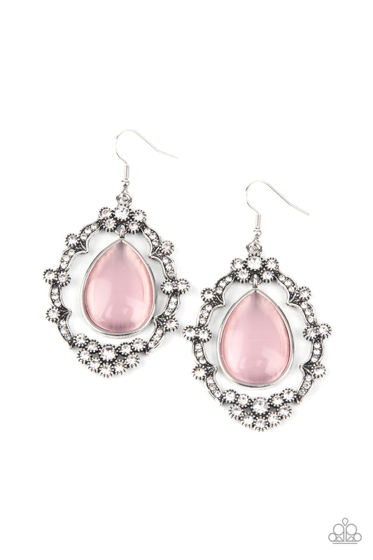 Paparazzi Earrings - Icy Eden - Pink