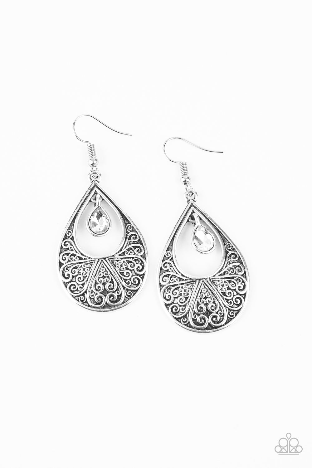 Paparazzi Earrings - Garden Magic - White