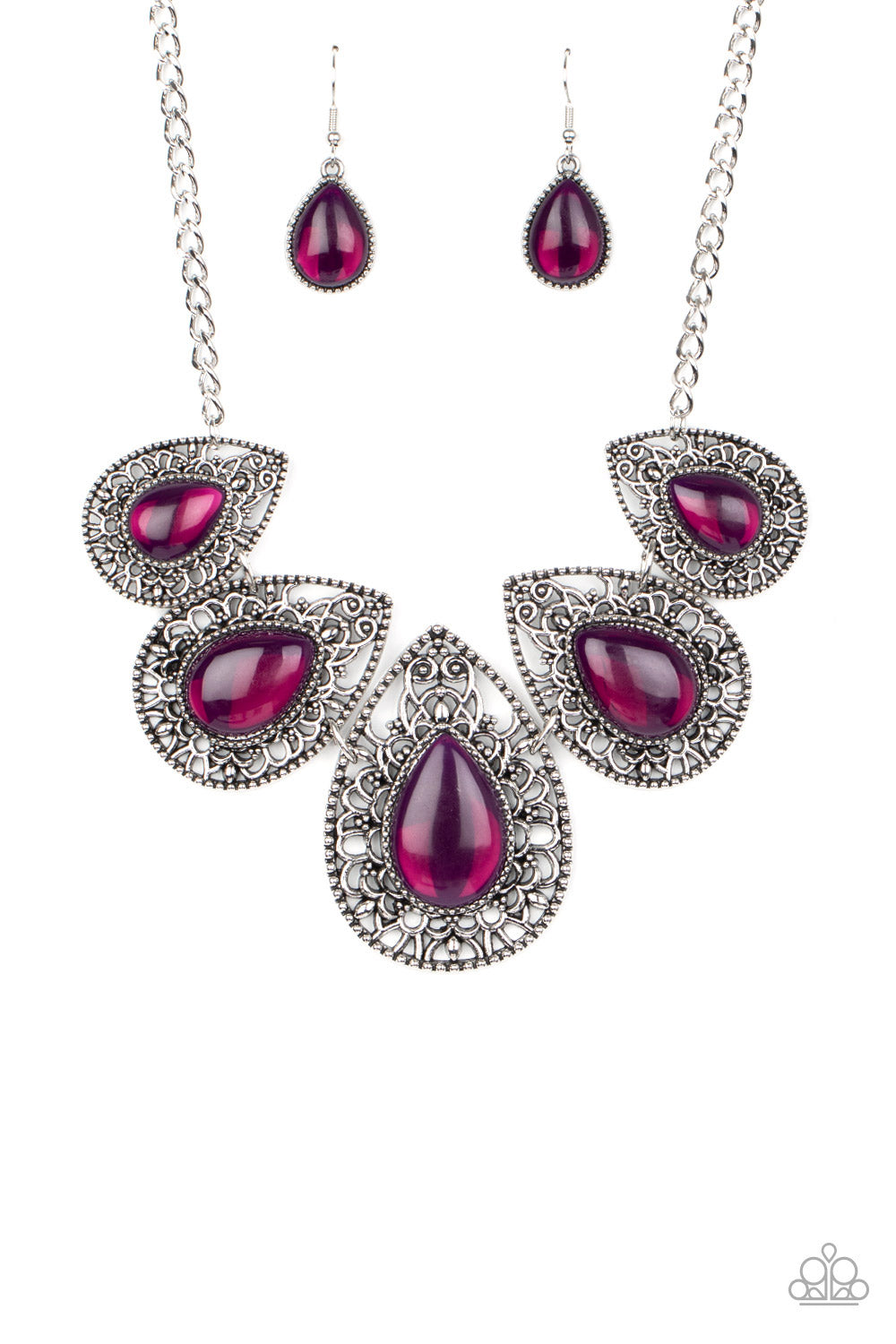 Paparazzi Necklaces - Opal Auras - Purple