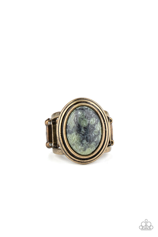 Paparazzi Rings - Cliff Dweller Demure - Green