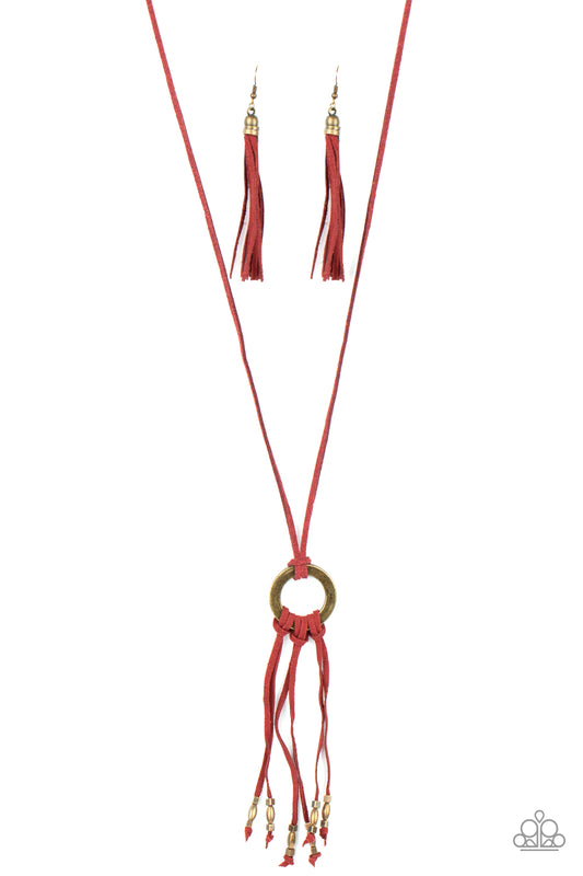 Paparazzi Necklaces - Feel at Homespun - Red