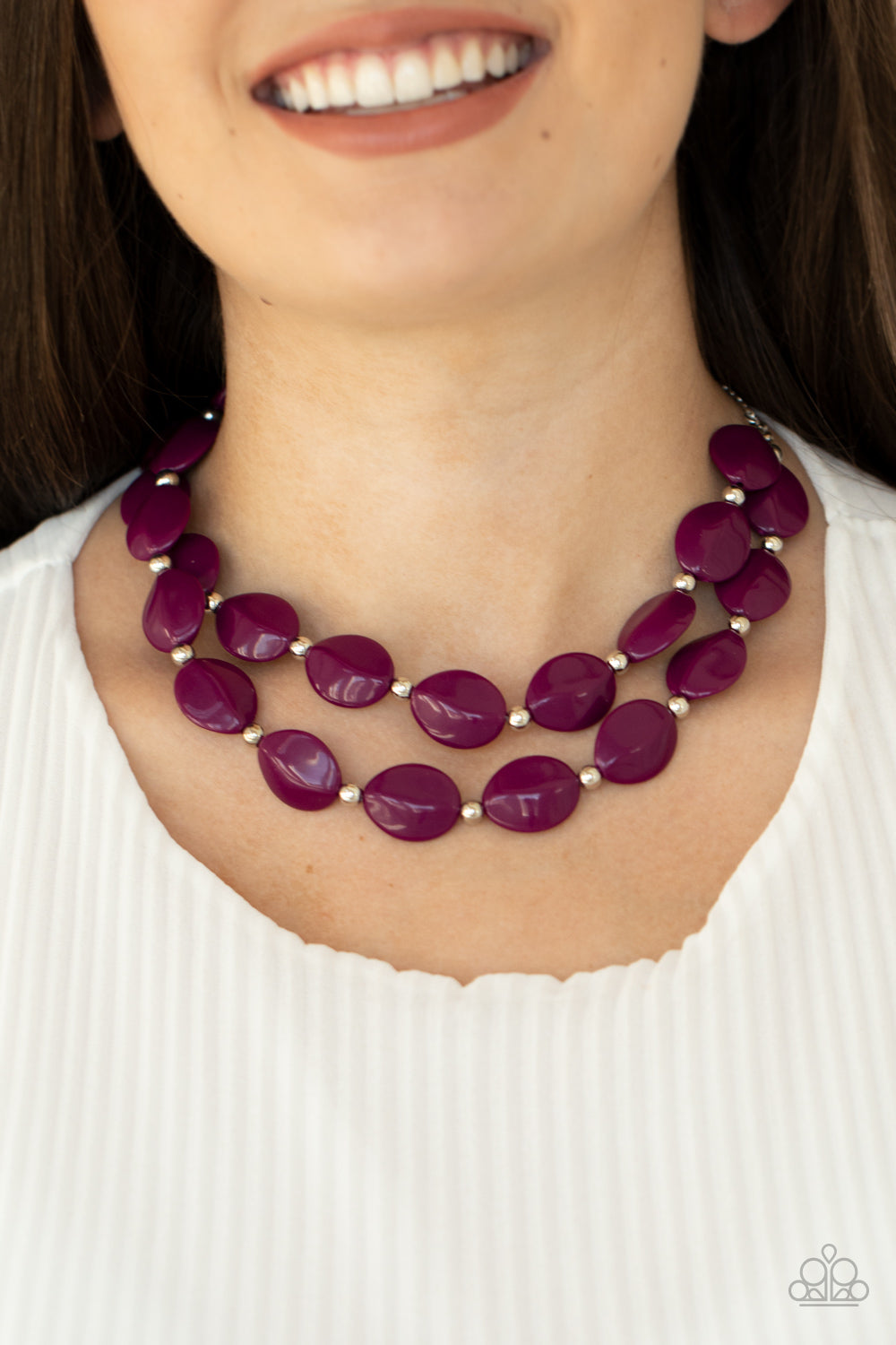 Paparazzi Necklaces - Two - Story Stunner - Purple
