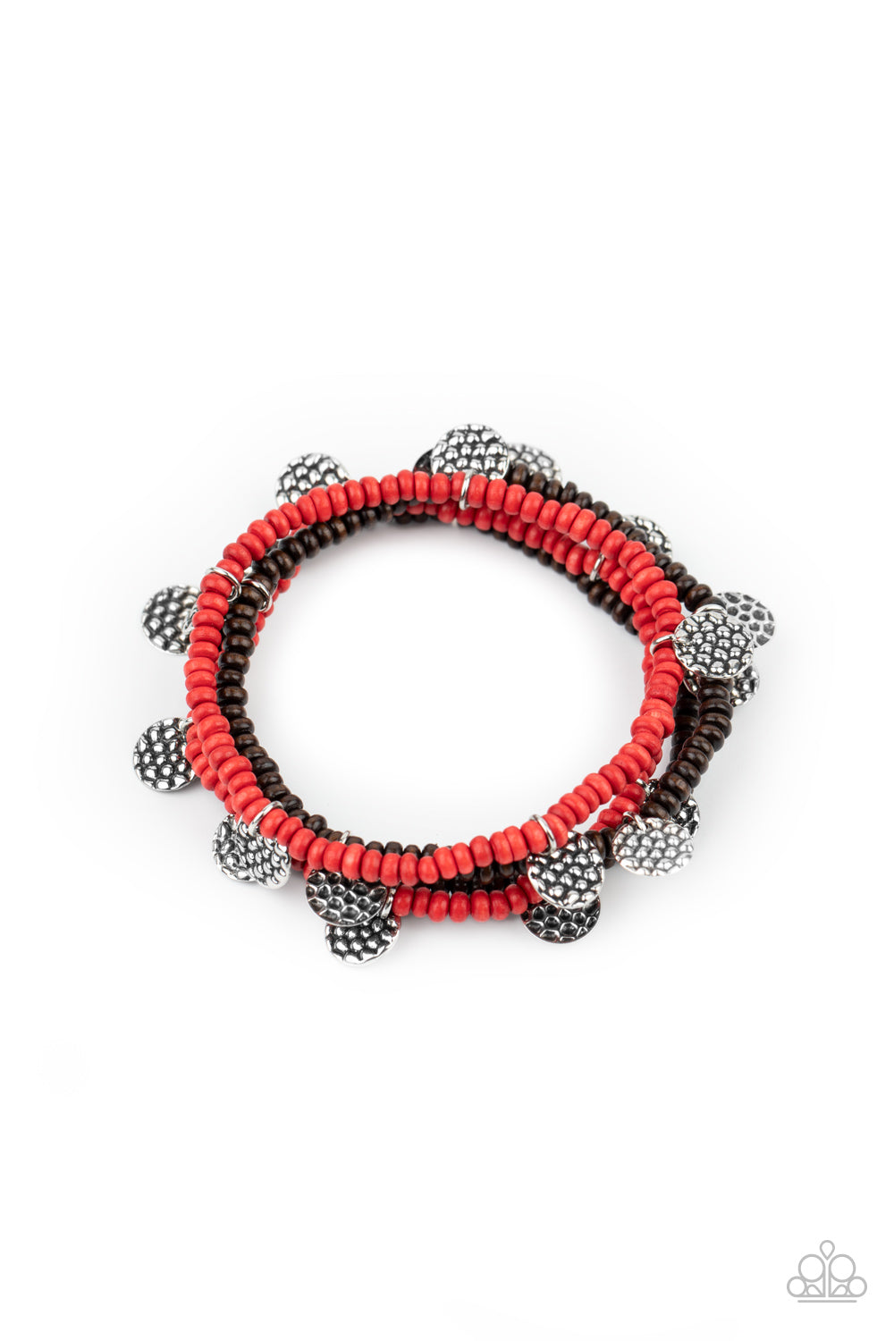 Paparazzi Bracelets - WOODnt Count It - Red