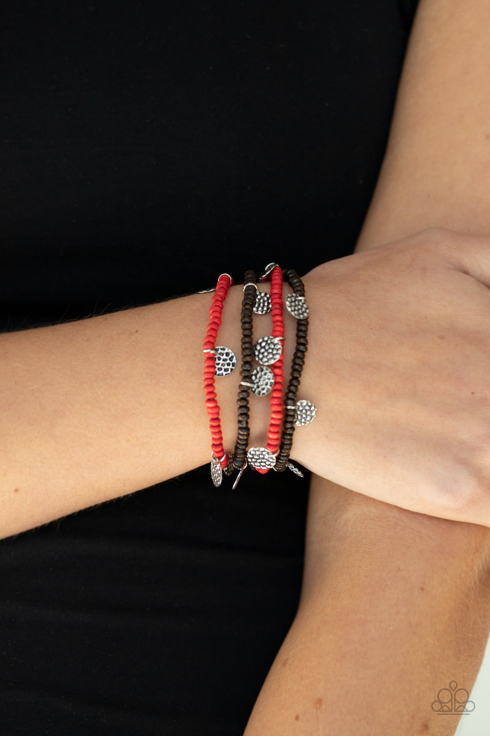 Paparazzi Bracelets - WOODnt Count It - Red