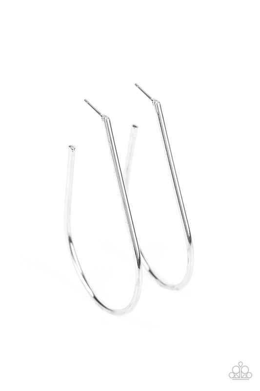 Paparazzi Earrings - City Curves - Silver
