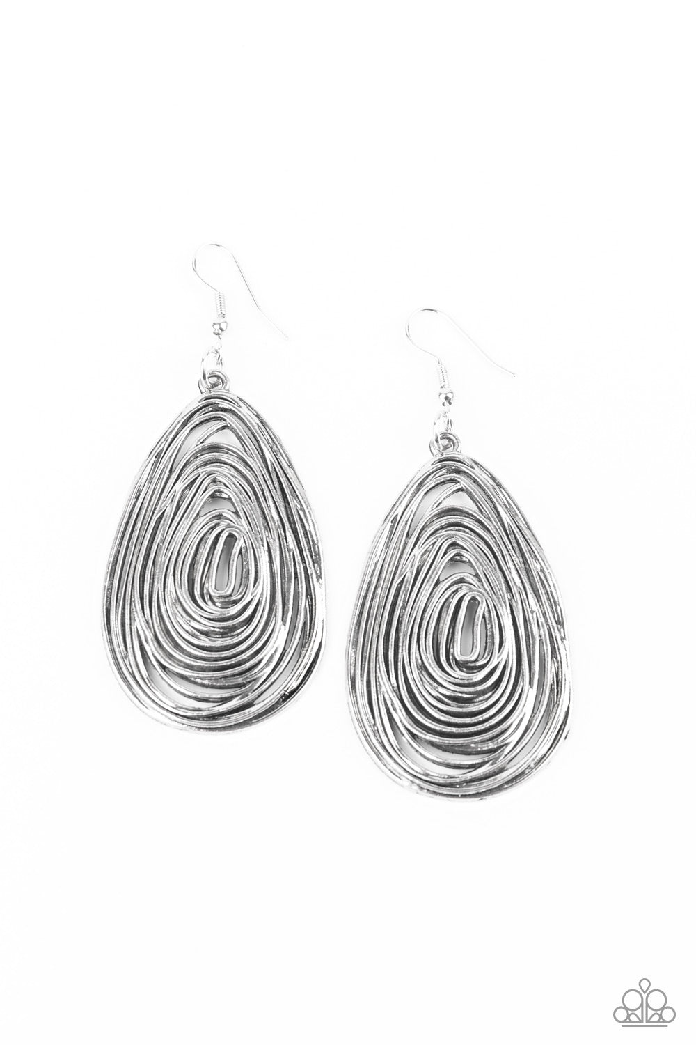 Paparazzi Earrings - Rural Ripples - Silver