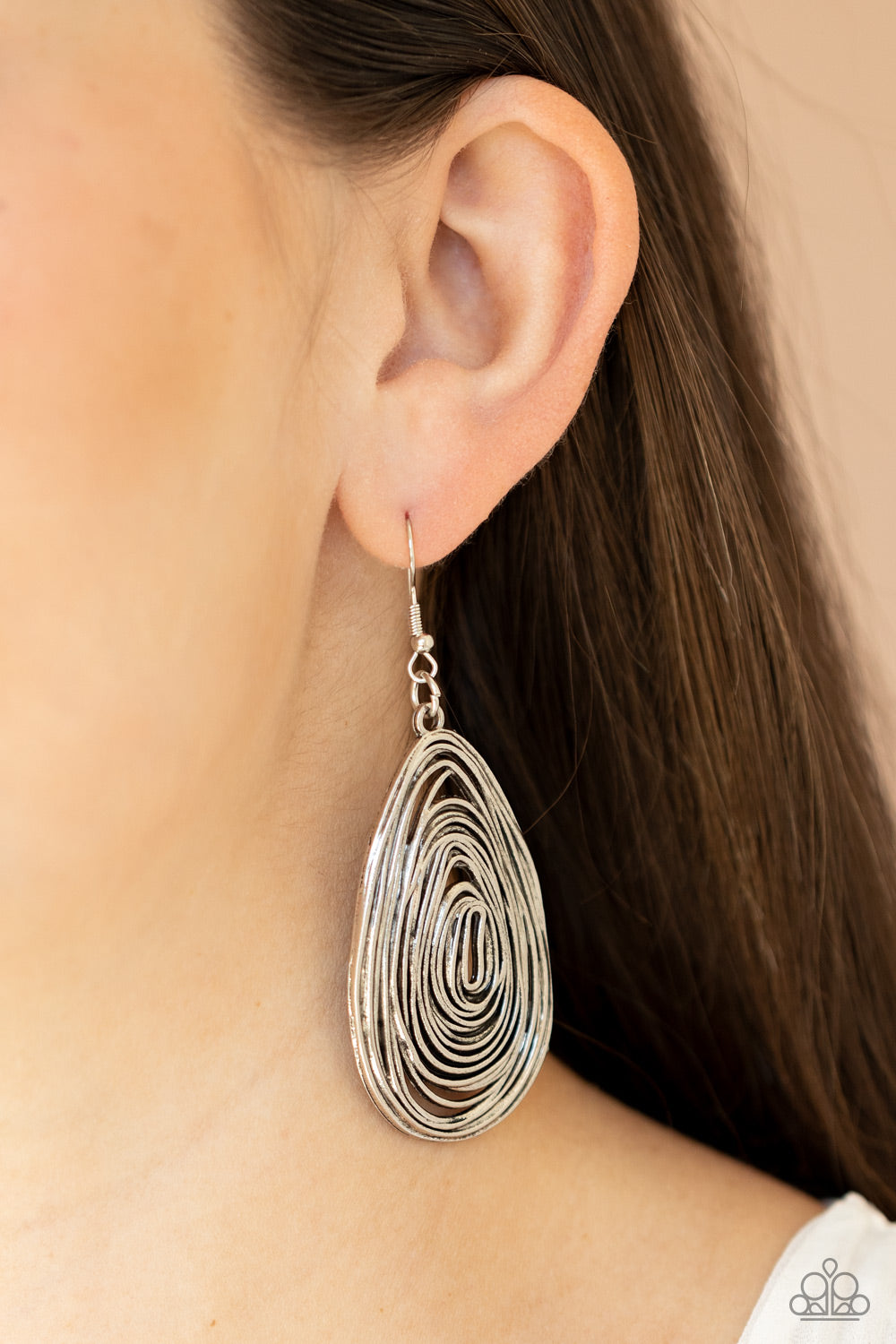 Paparazzi Earrings - Rural Ripples - Silver