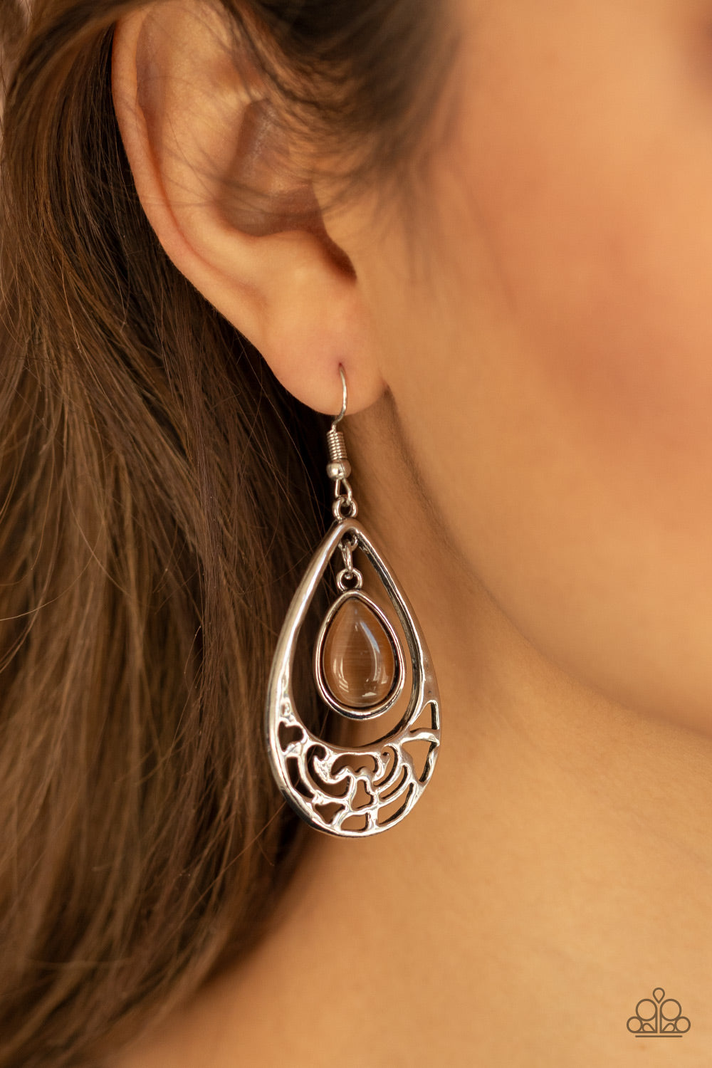 Paparazzi Earrings - Dew You Feel Me? - Brown