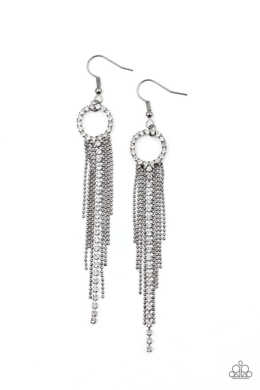 Paparazzi Earrings - Pass The Glitter - Black