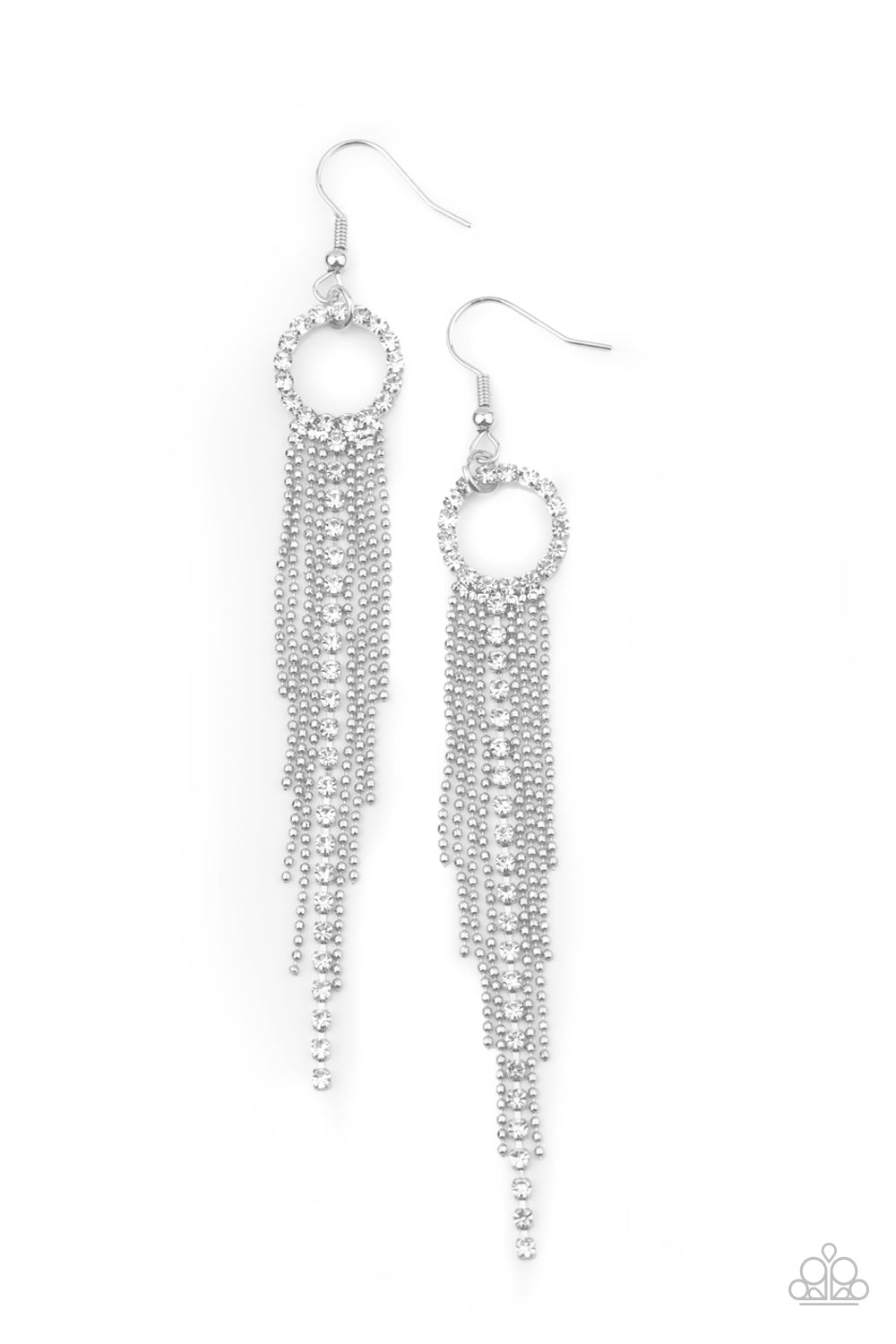 Paparazzi Earrings - Pass The Glitter - White