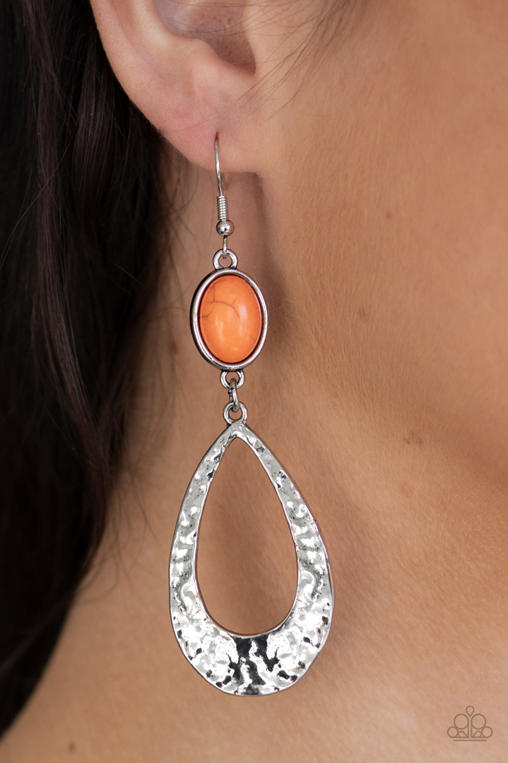 Paparazzi Earrings - Badlands Baby - Orange