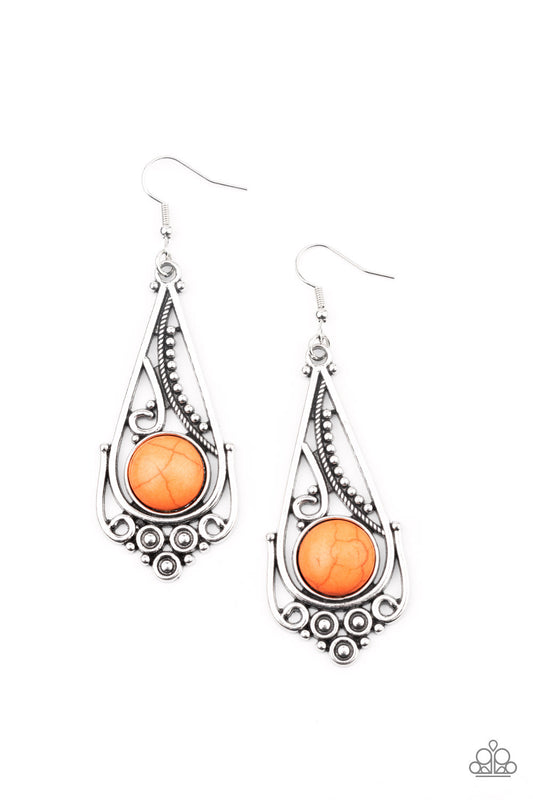 Paparazzi Earrings - Canyon Climate - Orange