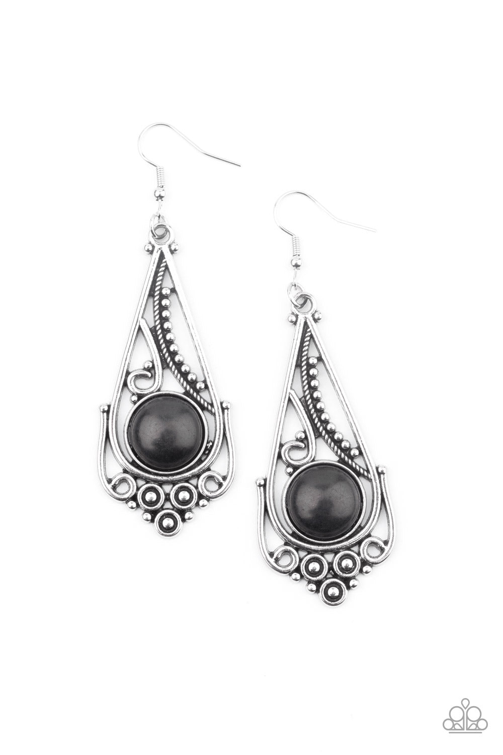 Paparazzi Earrings - Canyon Climate - Black