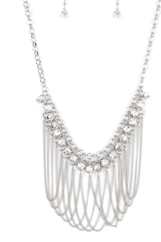Paparazzi Necklaces - Flaunt Your Fringe - White