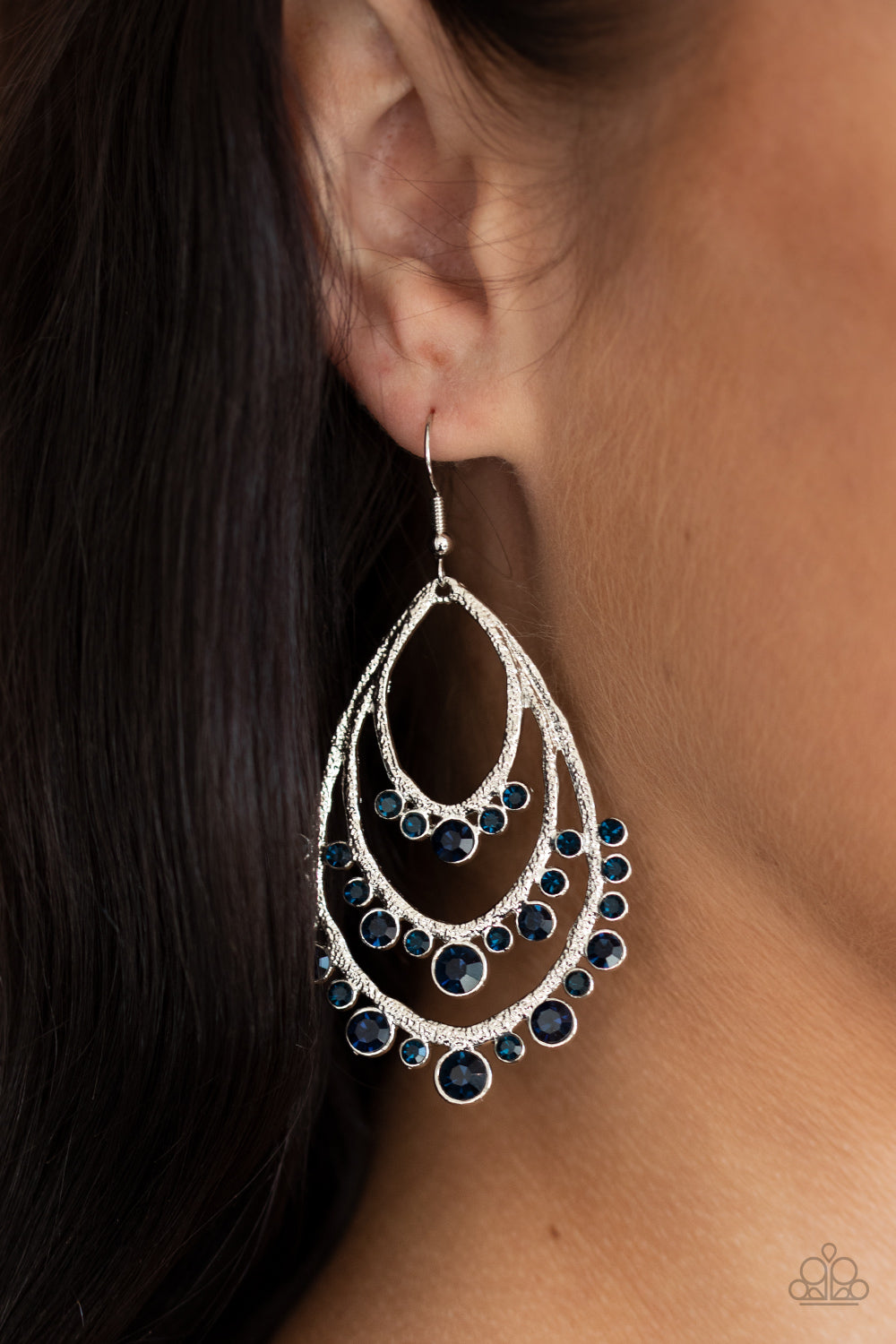 Paparazzi Earrings - Break Out In Tiers - Blue