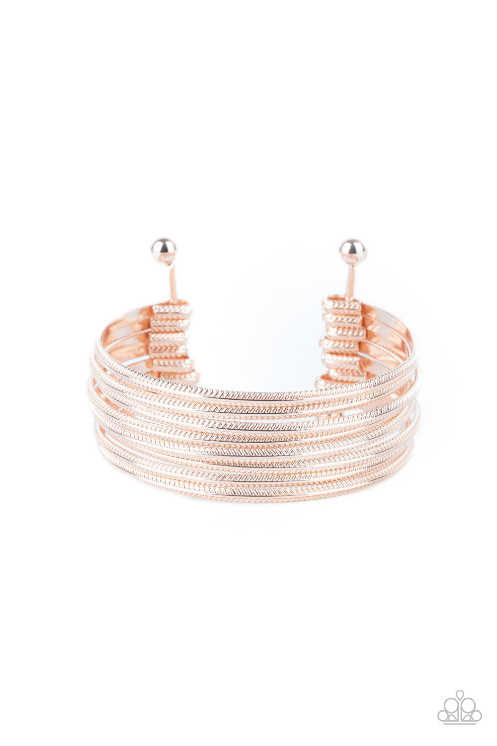 Paparazzi Bracelets - Now Watch Me Stack - Rose Gold Cuff