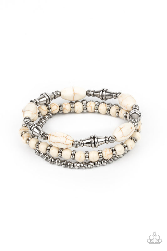 Paparazzi Bracelets - Sahara Sanctuary - White