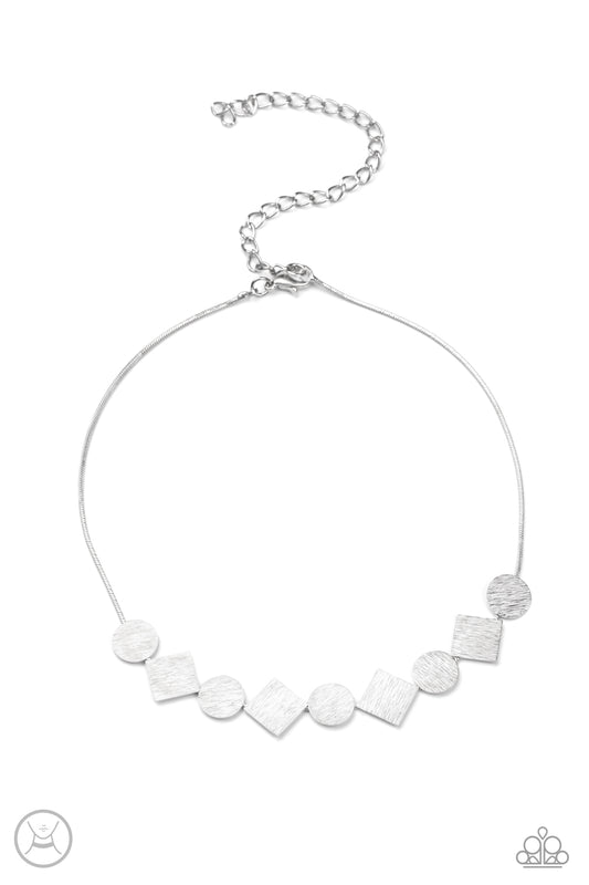 Paparazzi Necklaces - Don't Get Bent Out of Shape - Silver Choker