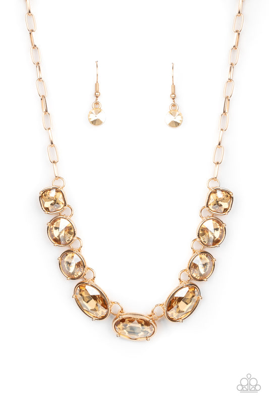 Paparazzi Necklaces - Gorgeously Glacial - Gold