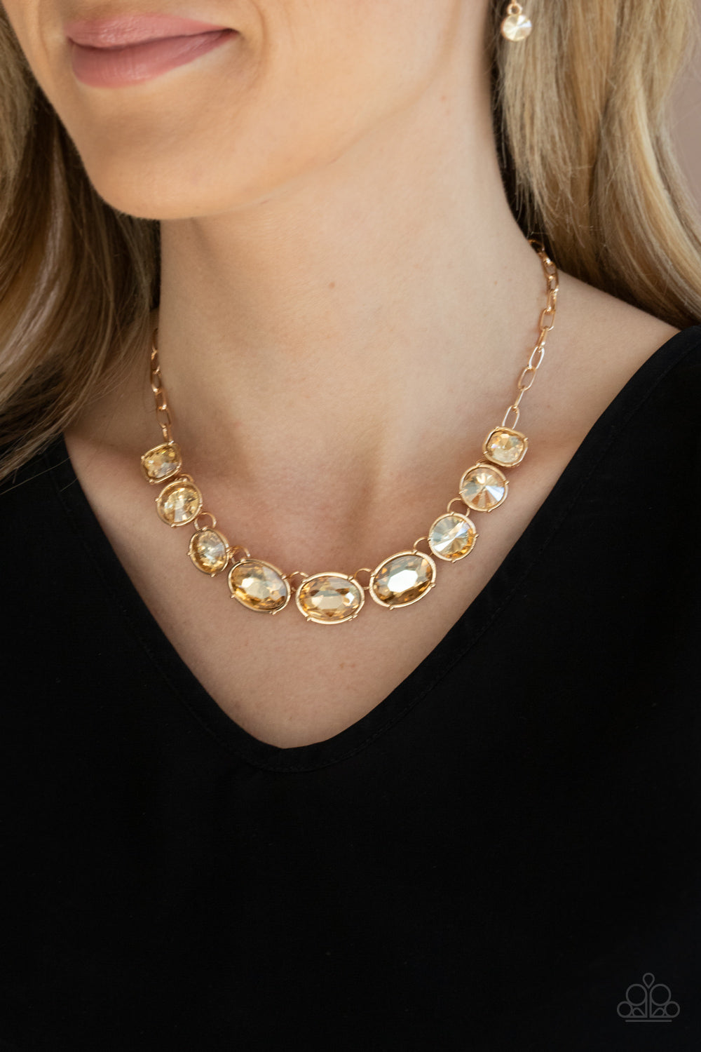 Paparazzi Necklaces - Gorgeously Glacial - Gold