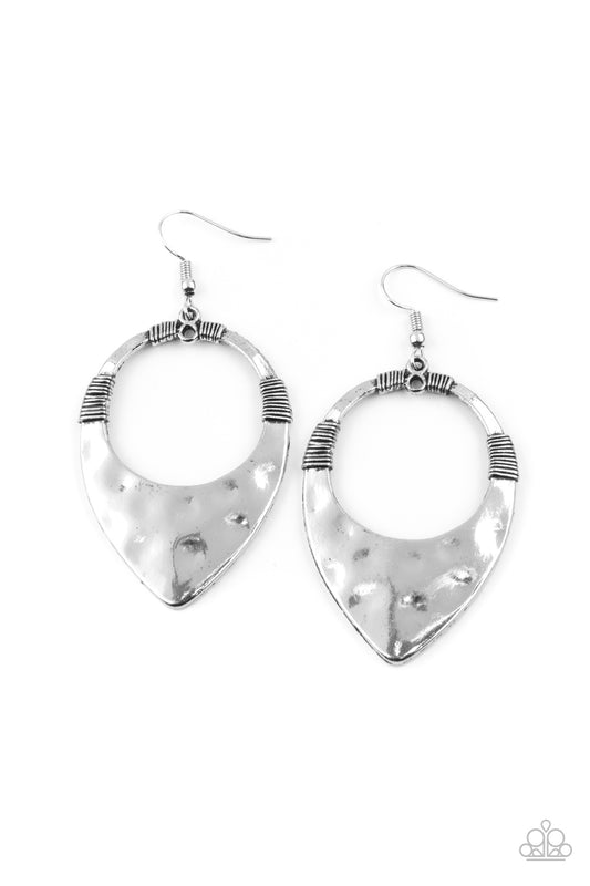 Paparazzi Earrings - Instinctively Industrial - Silver