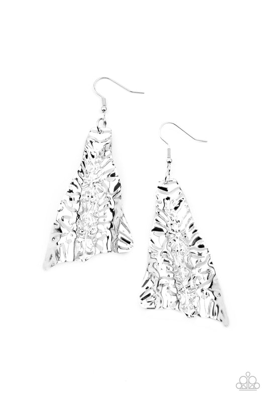 Paparazzi Earrings - How FLARE You! - Silver