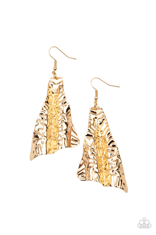 Paparazzi Earrings - How FLARE You! - Gold