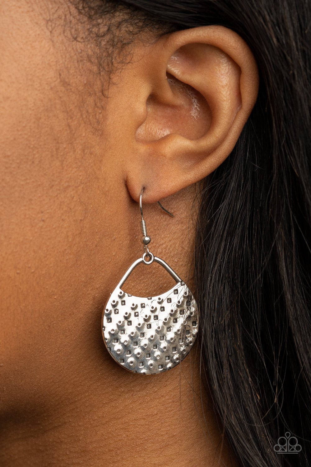 Paparazzi Earrings - I'm Sensing a Pattern Here - Silver