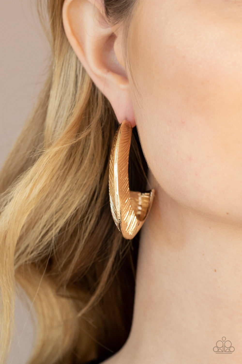 Paparazzi Earrings - I Double FLARE You - Gold Hoop
