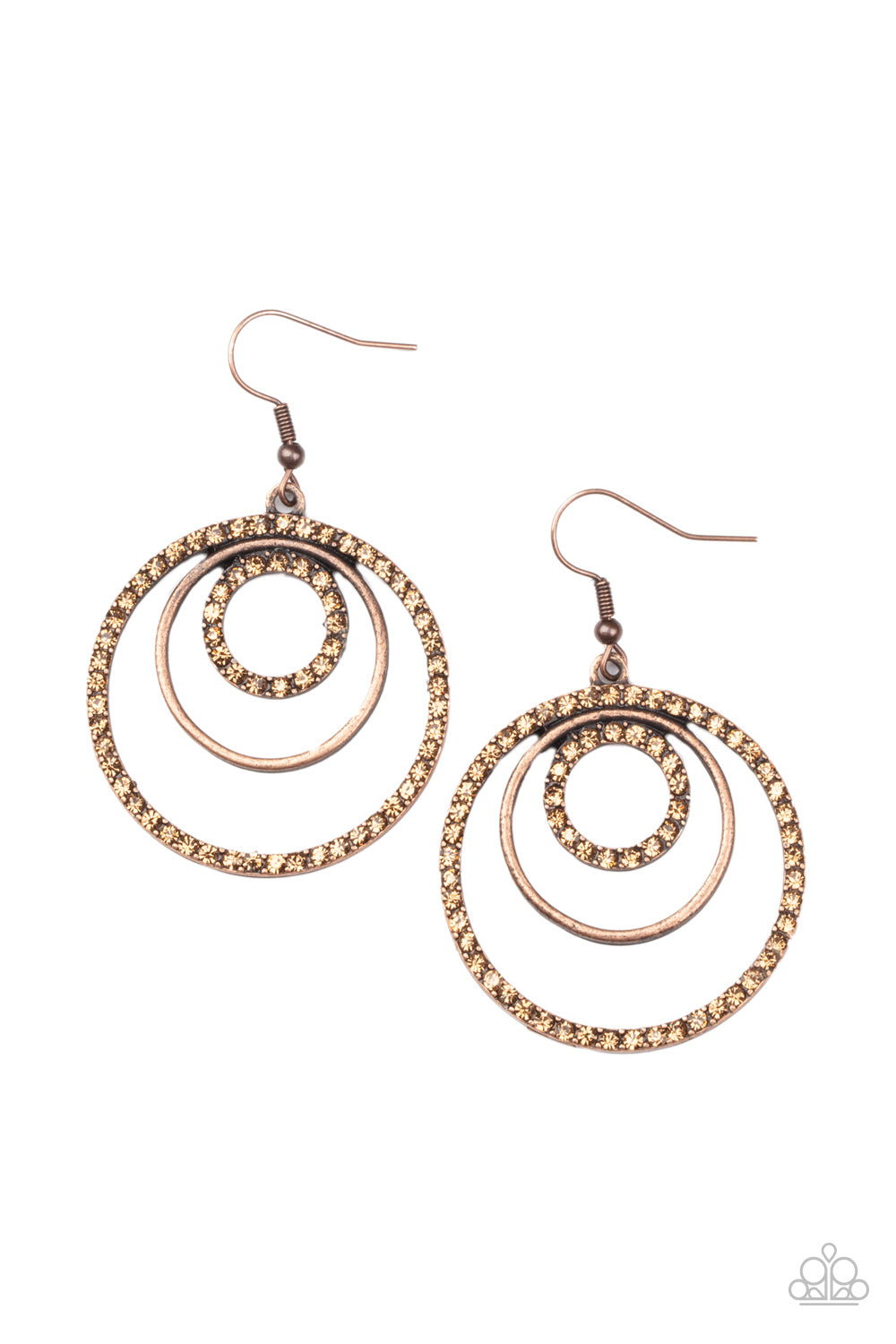 Paparazzi Earrings - Bodaciously Bubbly - Copper