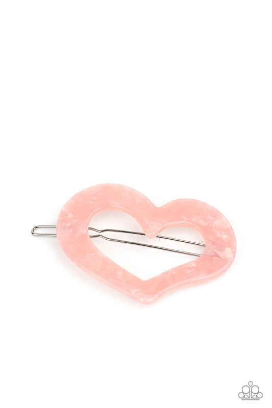 Paparazzi Hair Accessories - HEART Not to Love - Pink Clip