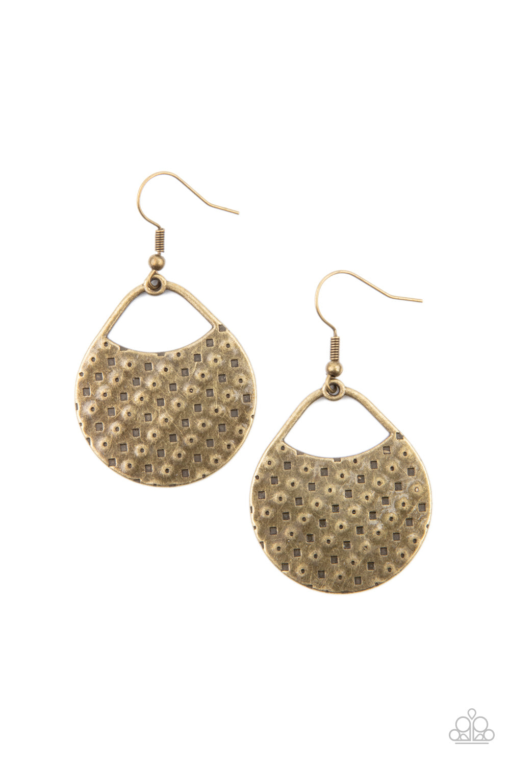 Paparazzi Earrings - I'm Sensing a Pattern Here - Brass