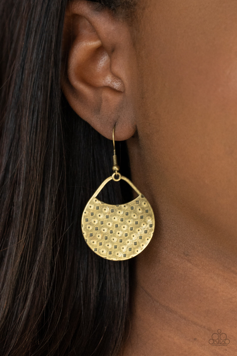 Paparazzi Earrings - I'm Sensing a Pattern Here - Brass