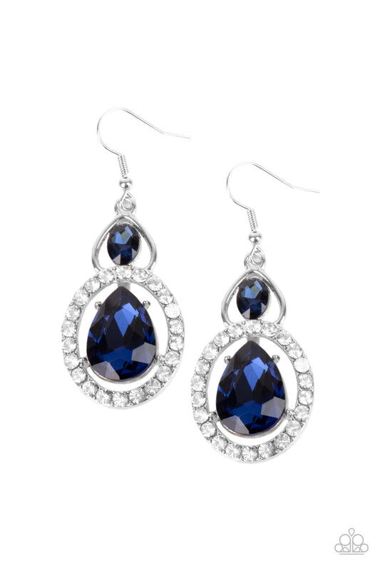 Paparazzi Earrings - Double The Drama  - Blue