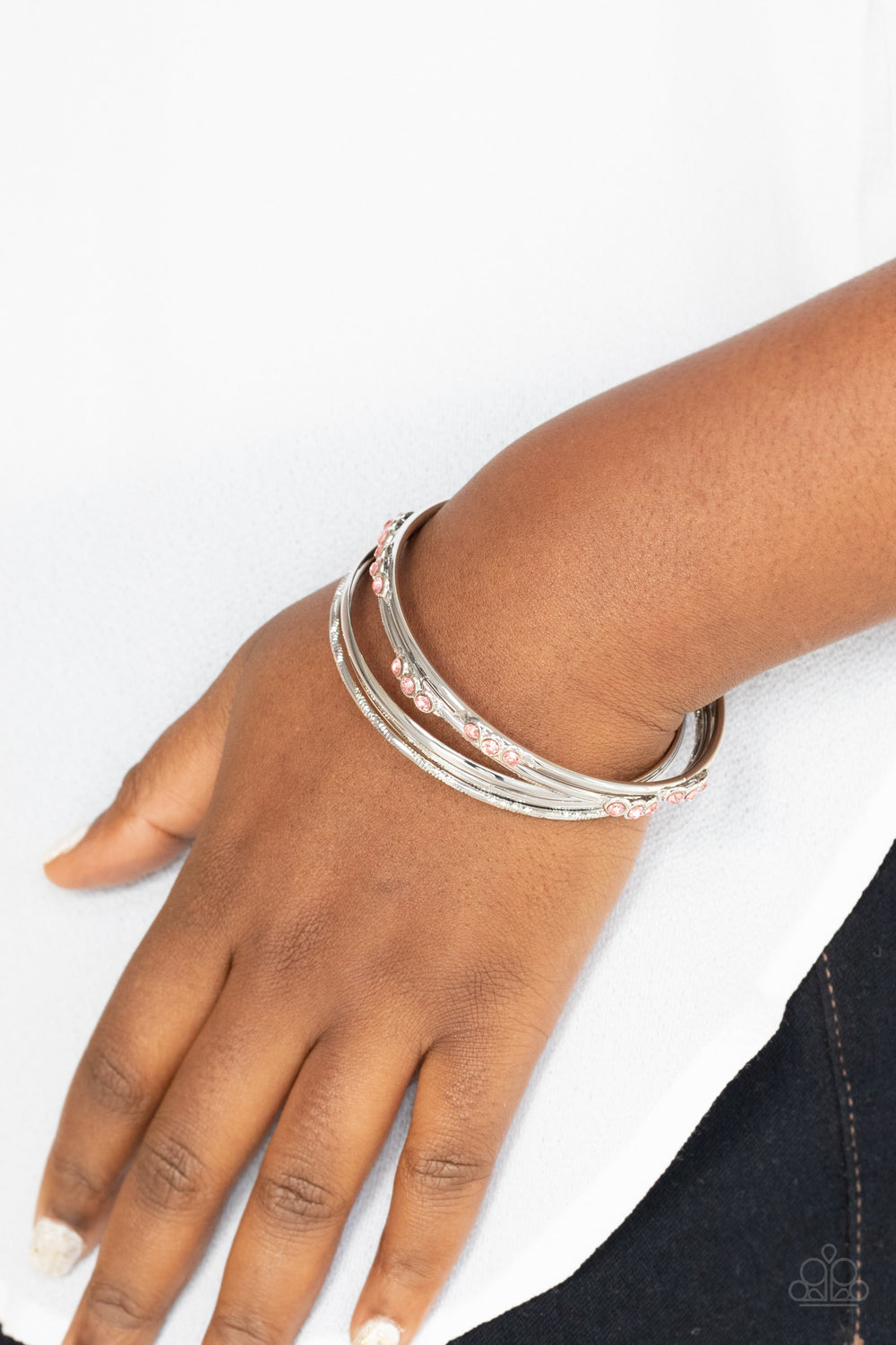 Paparazzi Bracelets - Stackable Sparkle - Pink