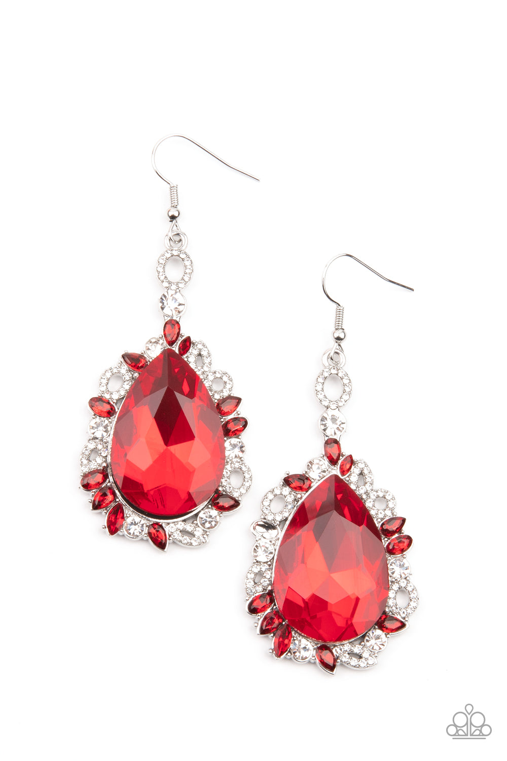 Paparazzi Earrings - Ruby Recognition - Red