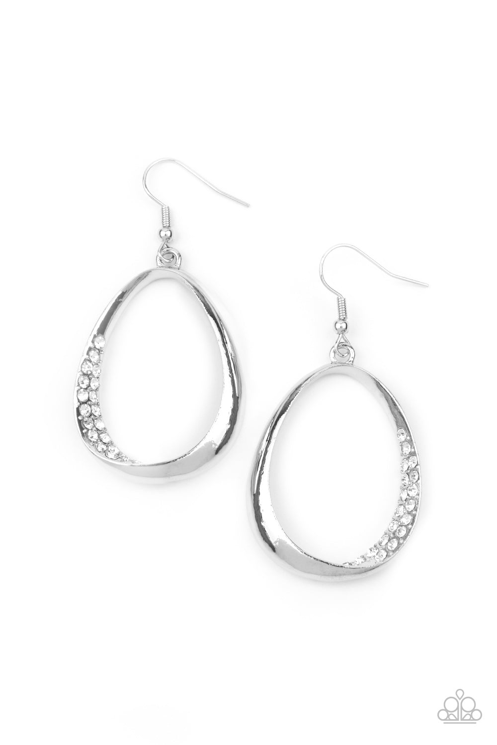 Paparazzi Earrings - Fiercely Flauntable - White
